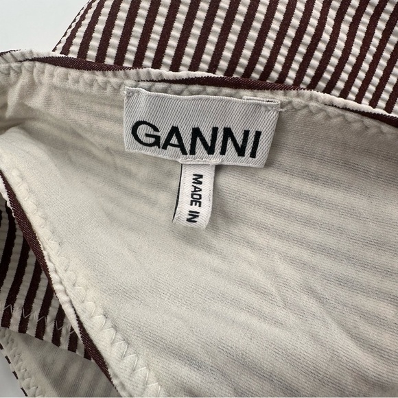 GANNI Striped Lace Up One Piece Swimsuit Swim Size 50 US 20 - Picture 3 of 6